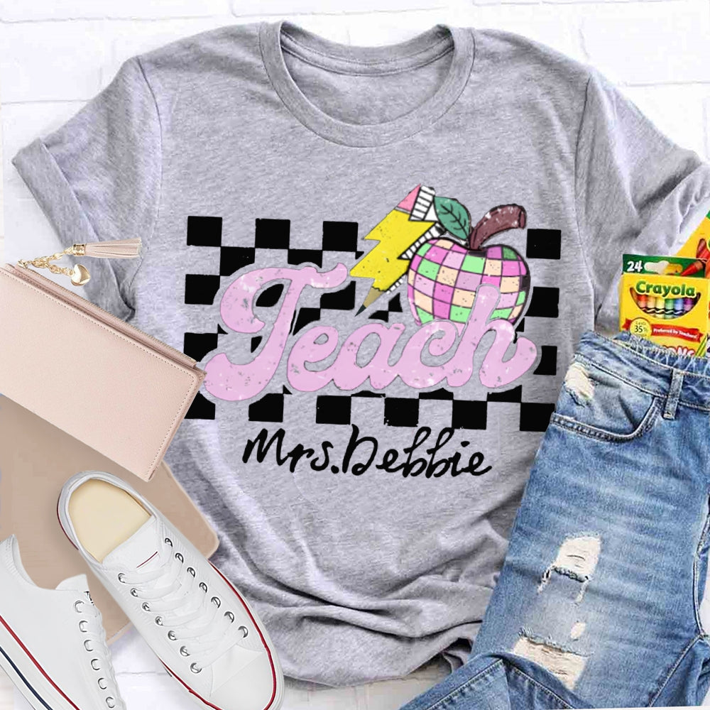 Personalized Teacher Name Apple Back To School Shirt