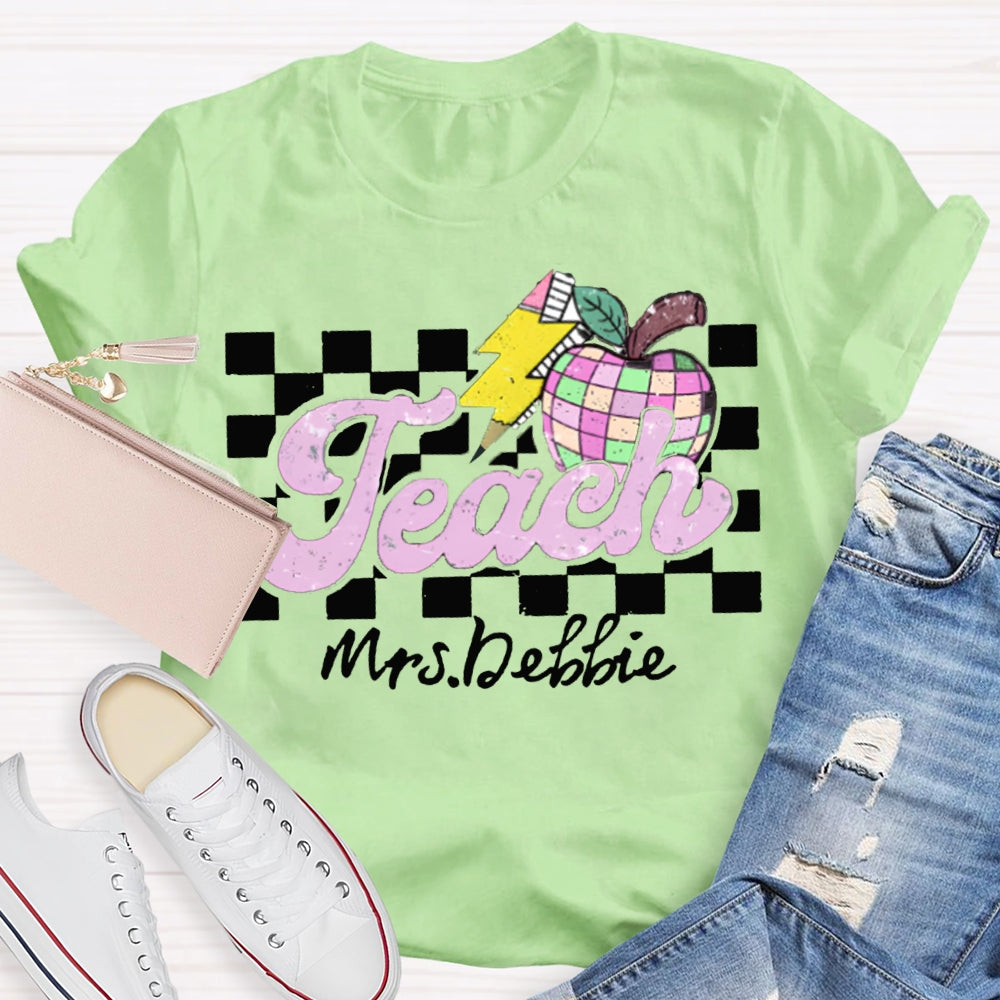 Personalized Teacher Name Apple Back To School Shirt