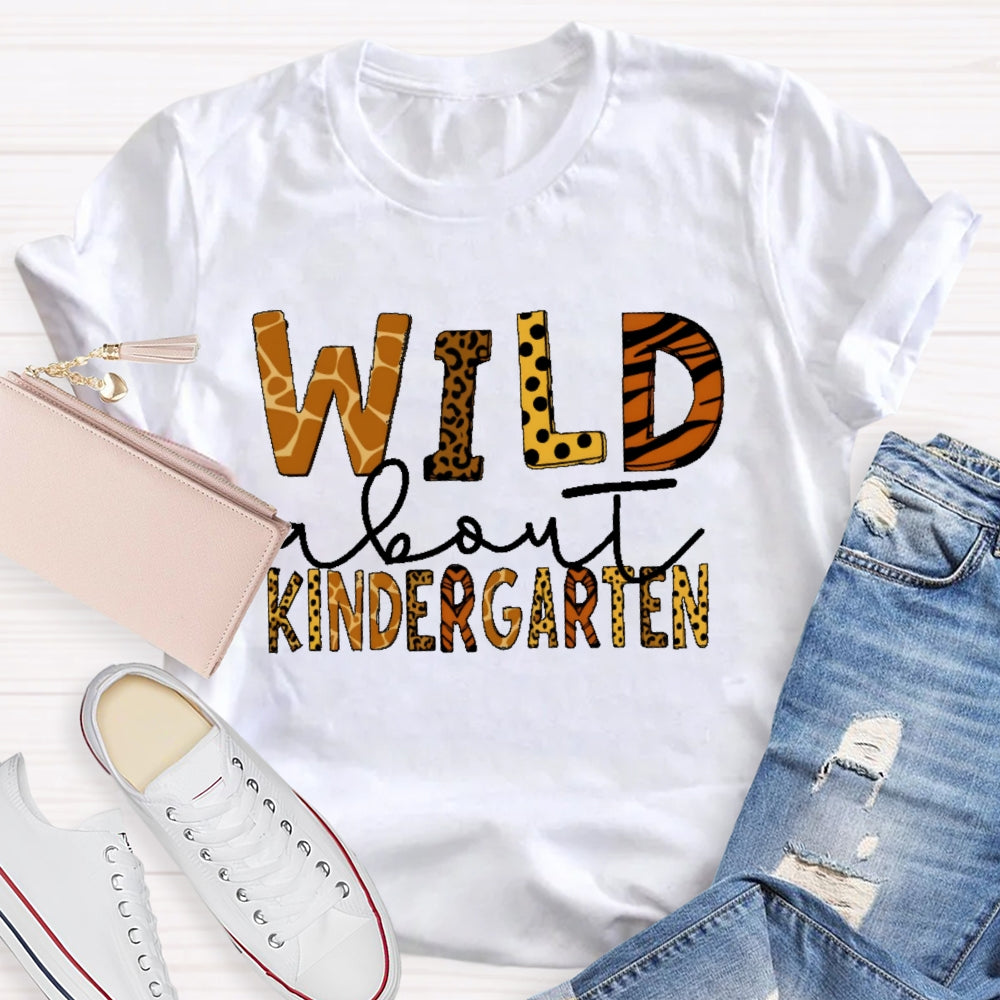 Personalized Grade Wild About Kindergarten T-shirt