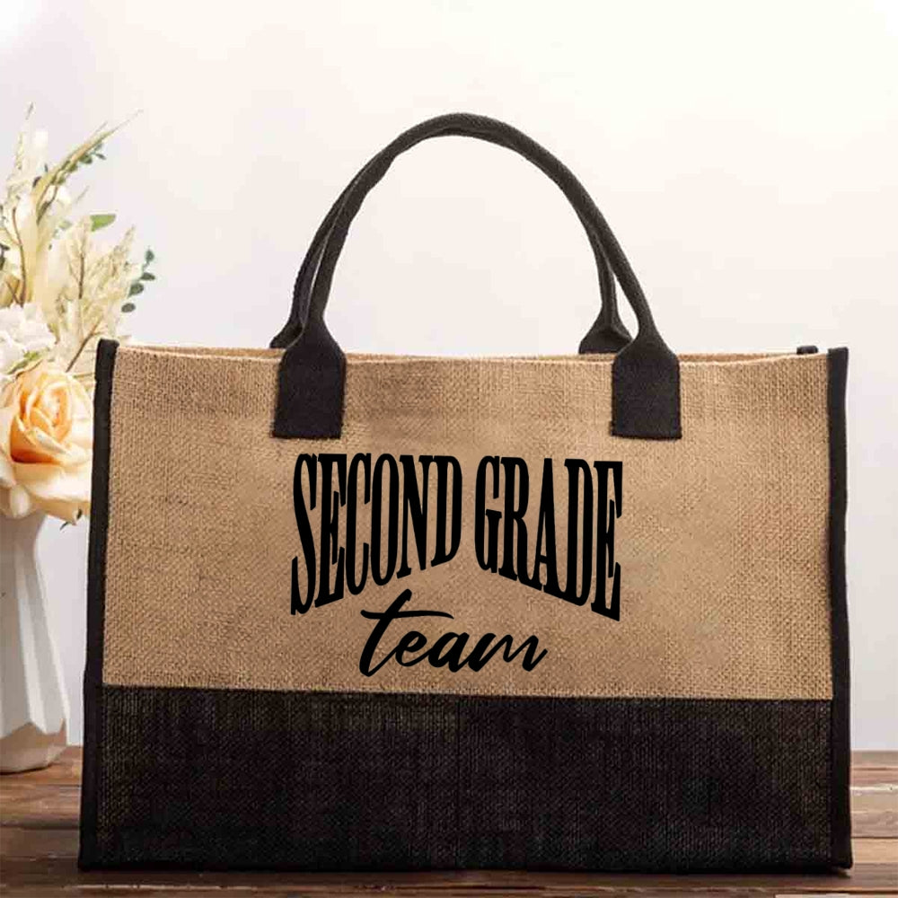 Personalized Grade Second Grade Team Cotton Tote Bag
