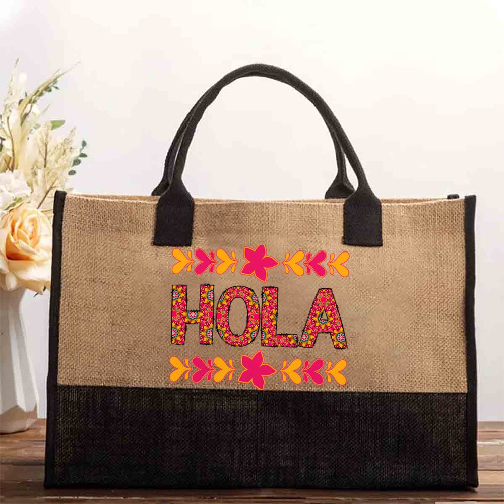 Vintage Flower Hola Cotton Tote Bag