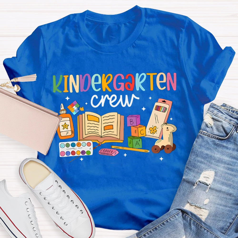 Personalized Grade Kindergarten Crew School Supplies Printing T-shirt