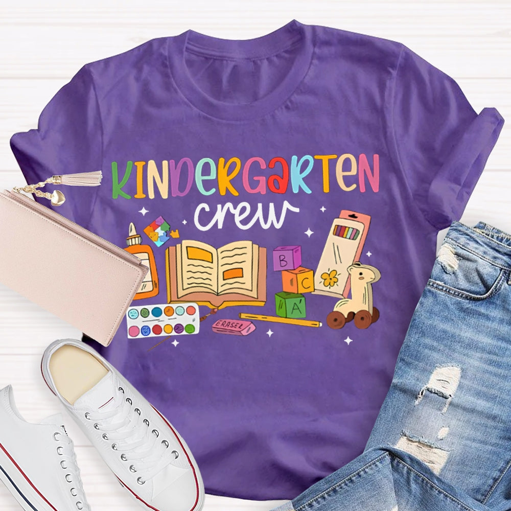 Personalized Grade Kindergarten Crew School Supplies Printing T-shirt