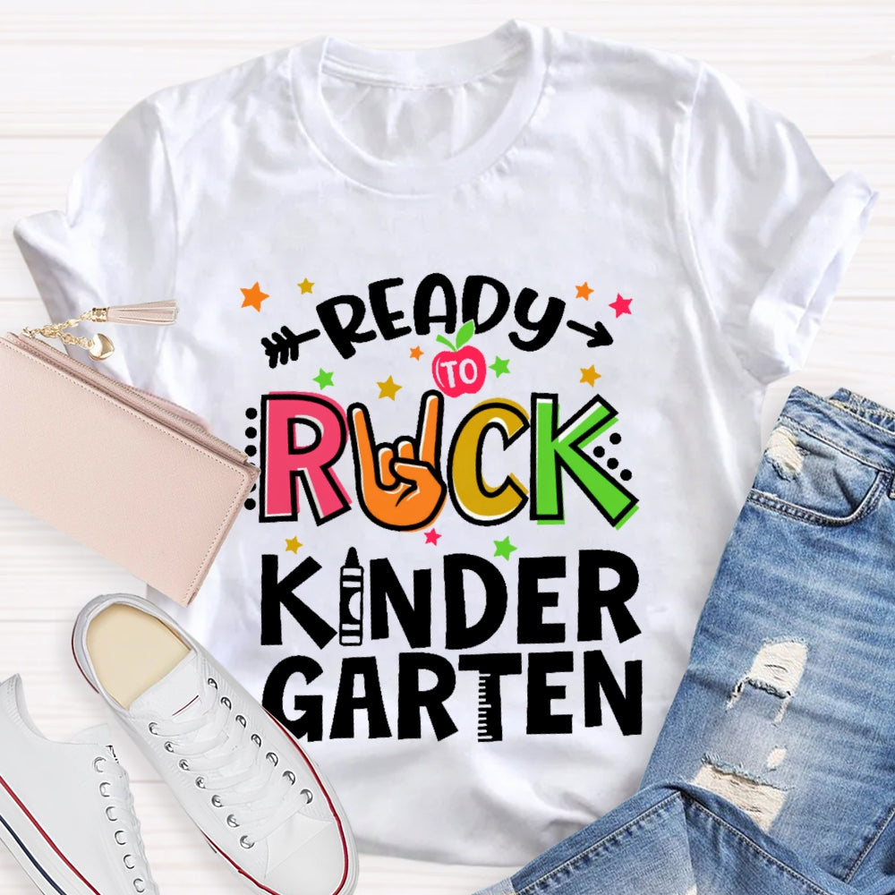 Personalized Grade Ready To Rock Kindergarten Back To School T-shirt
