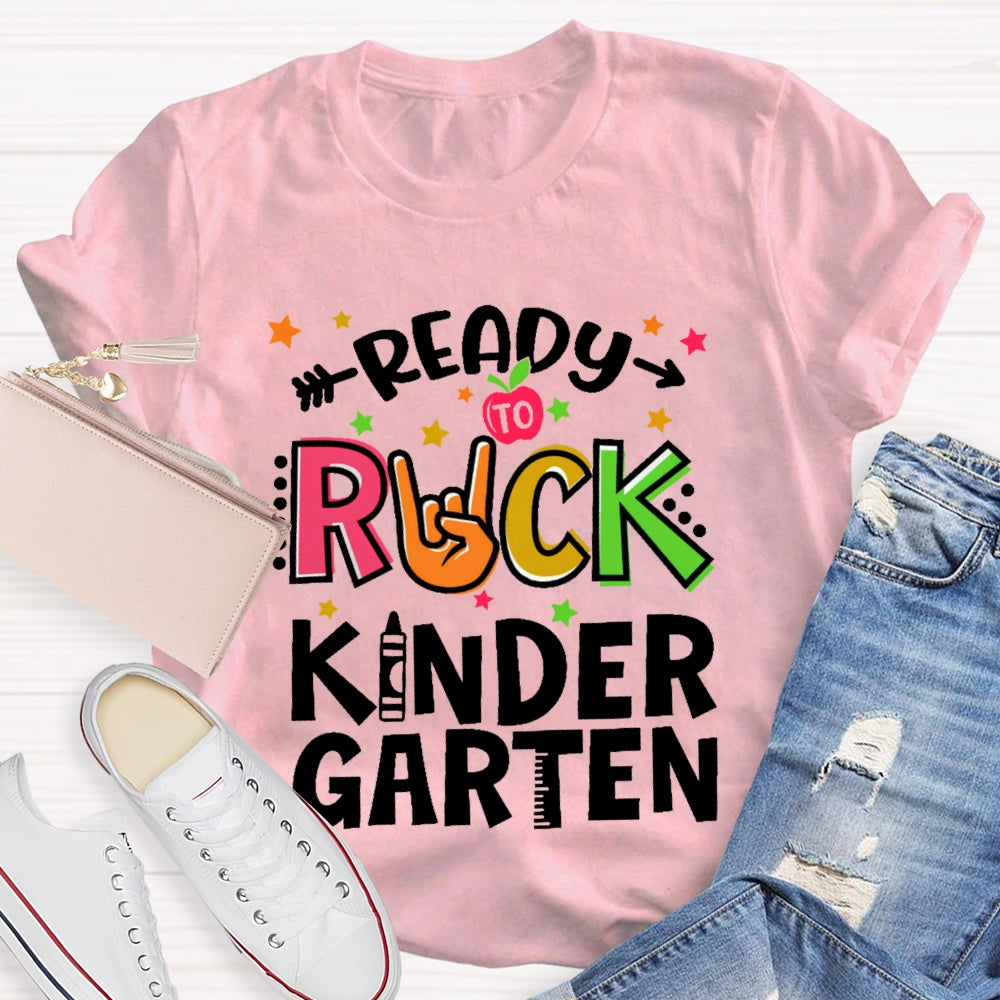 Personalized Grade Ready To Rock Kindergarten Back To School T-shirt