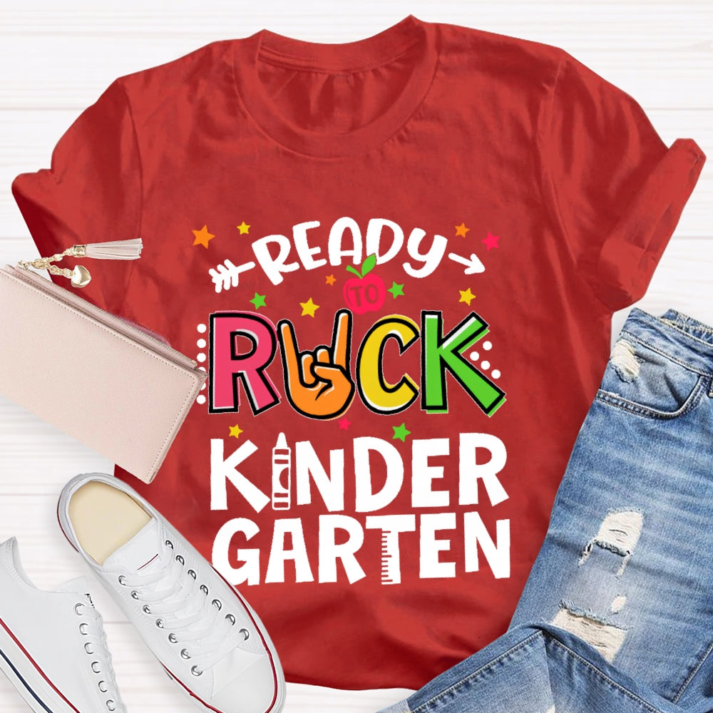 Personalized Grade Ready To Rock Kindergarten Back To School T-shirt