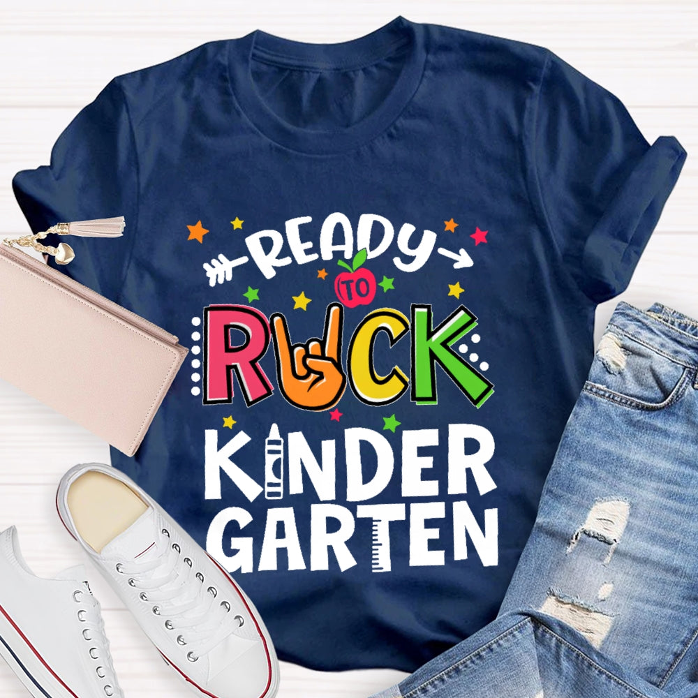 Personalized Grade Ready To Rock Kindergarten Back To School T-shirt