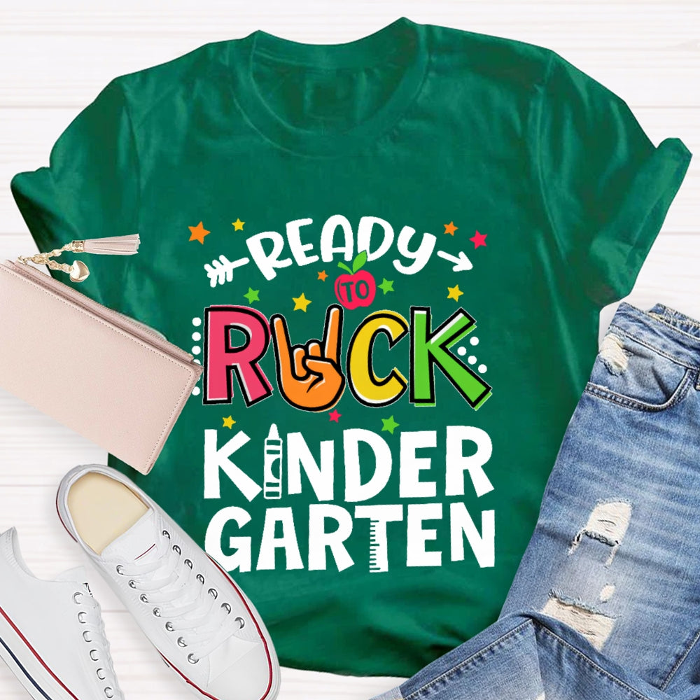 Personalized Grade Ready To Rock Kindergarten Back To School T-shirt