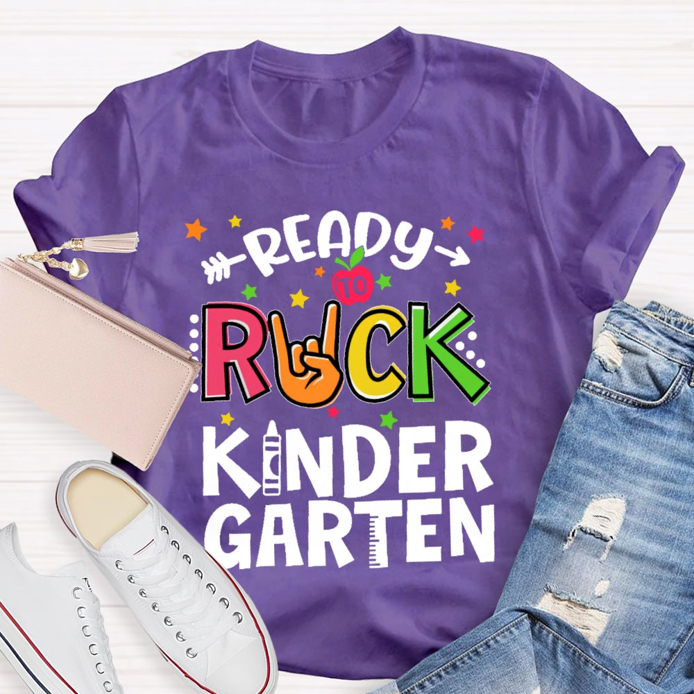Personalized Grade Ready To Rock Kindergarten Back To School T-shirt