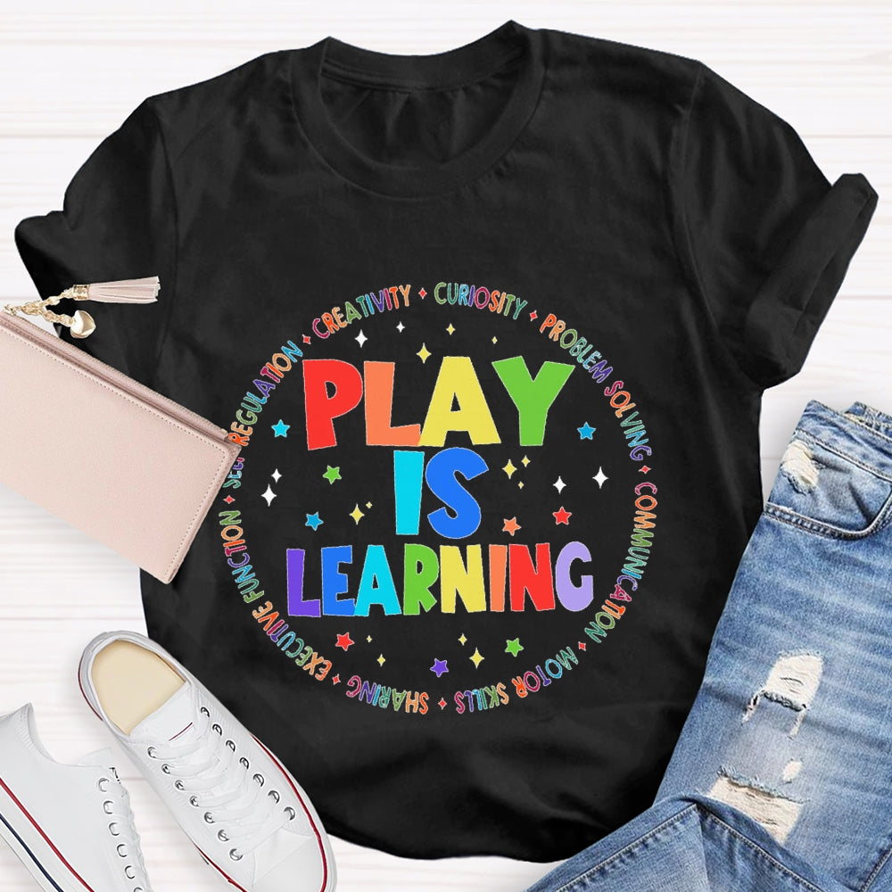 Play Is Learning Star Letters T-shirt