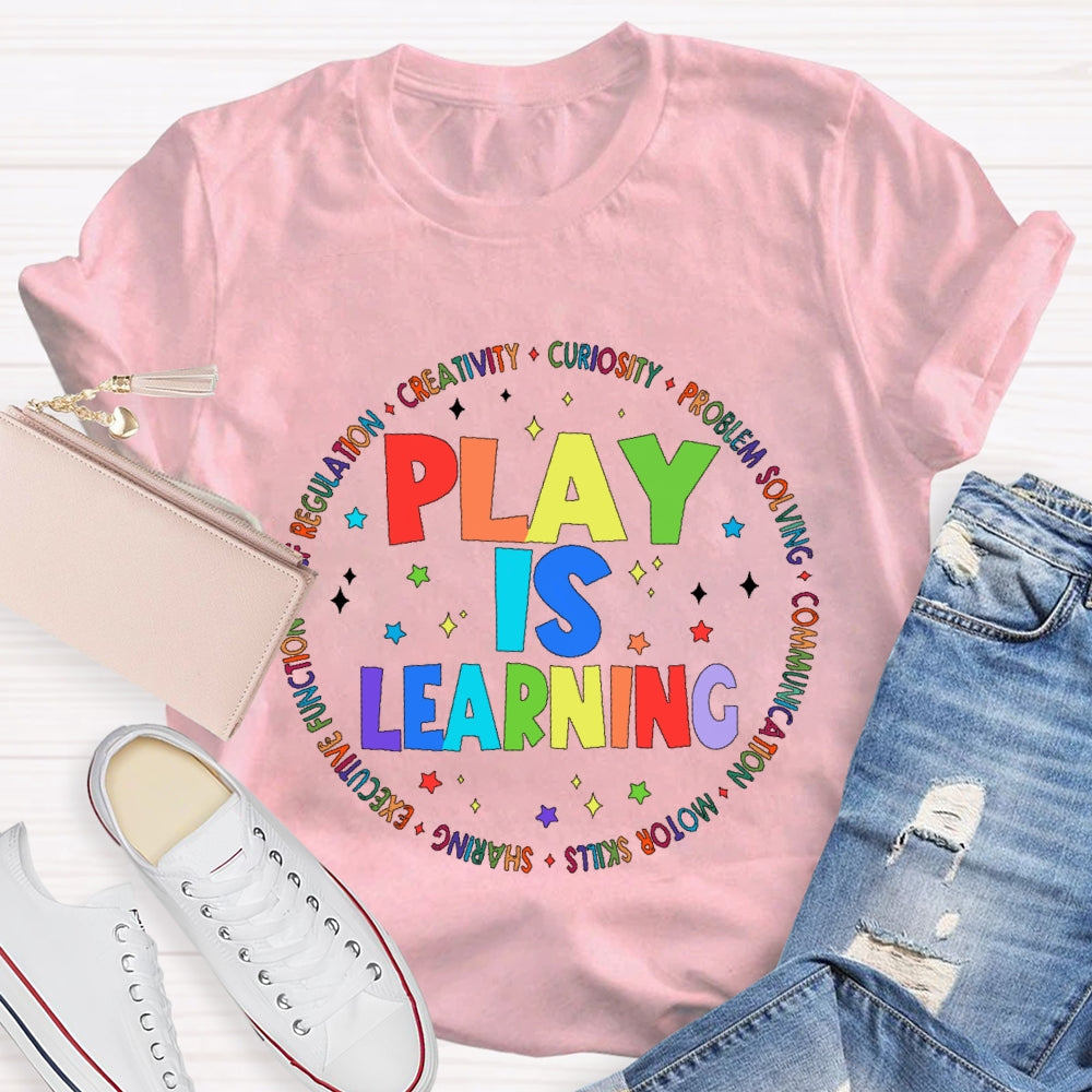 Play Is Learning Star Letters T-shirt