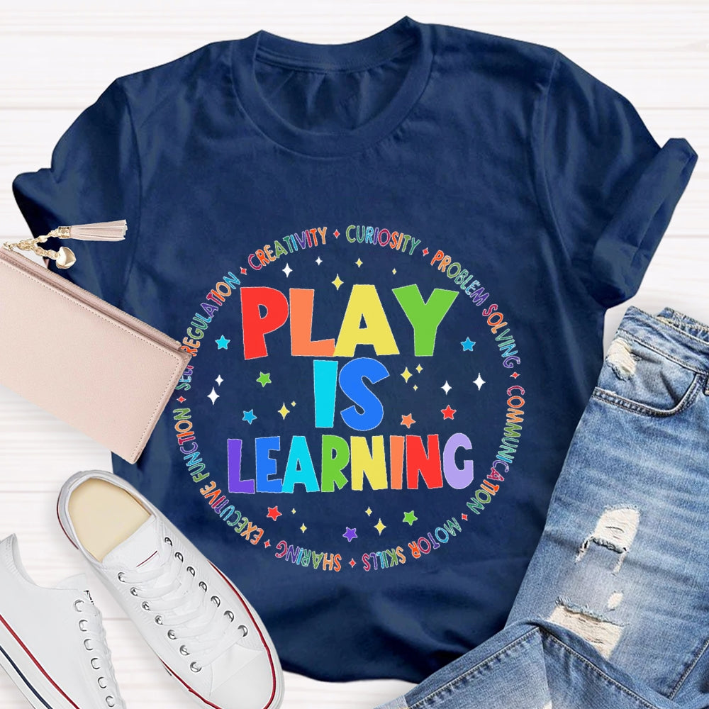 Play Is Learning Star Letters T-shirt