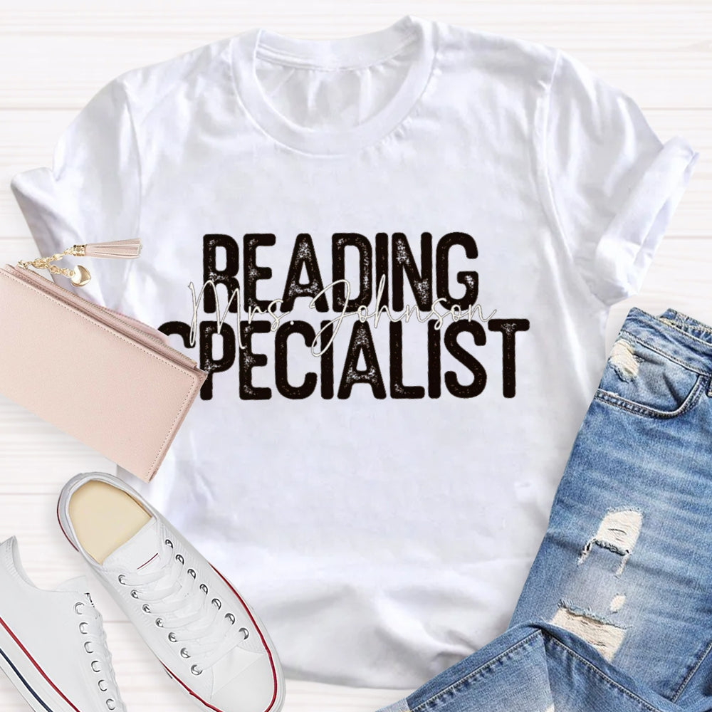Personalized Name Reading Specialist T-shirt