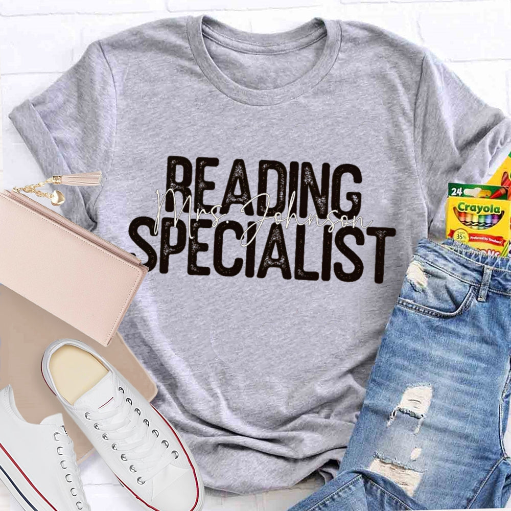 Personalized Name Reading Specialist T-shirt