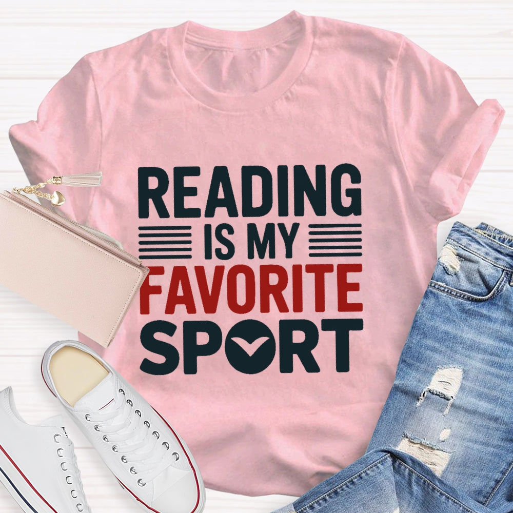 Reading Is My Favorite Sport Letters T-shirt