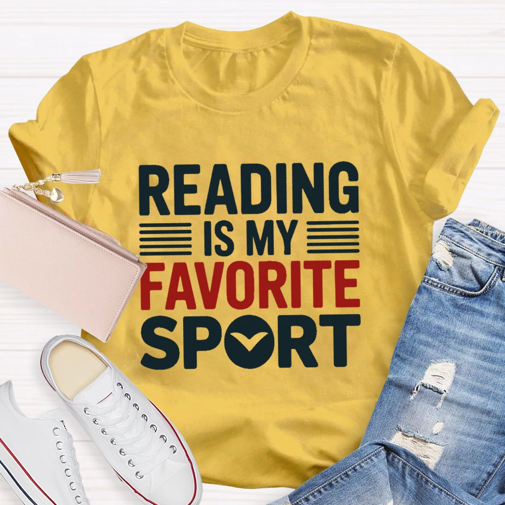 Reading Is My Favorite Sport Letters T-shirt