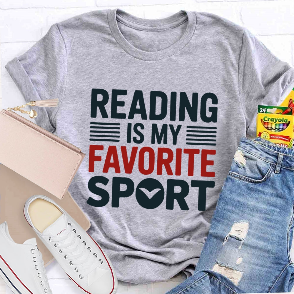 Reading Is My Favorite Sport Letters T-shirt