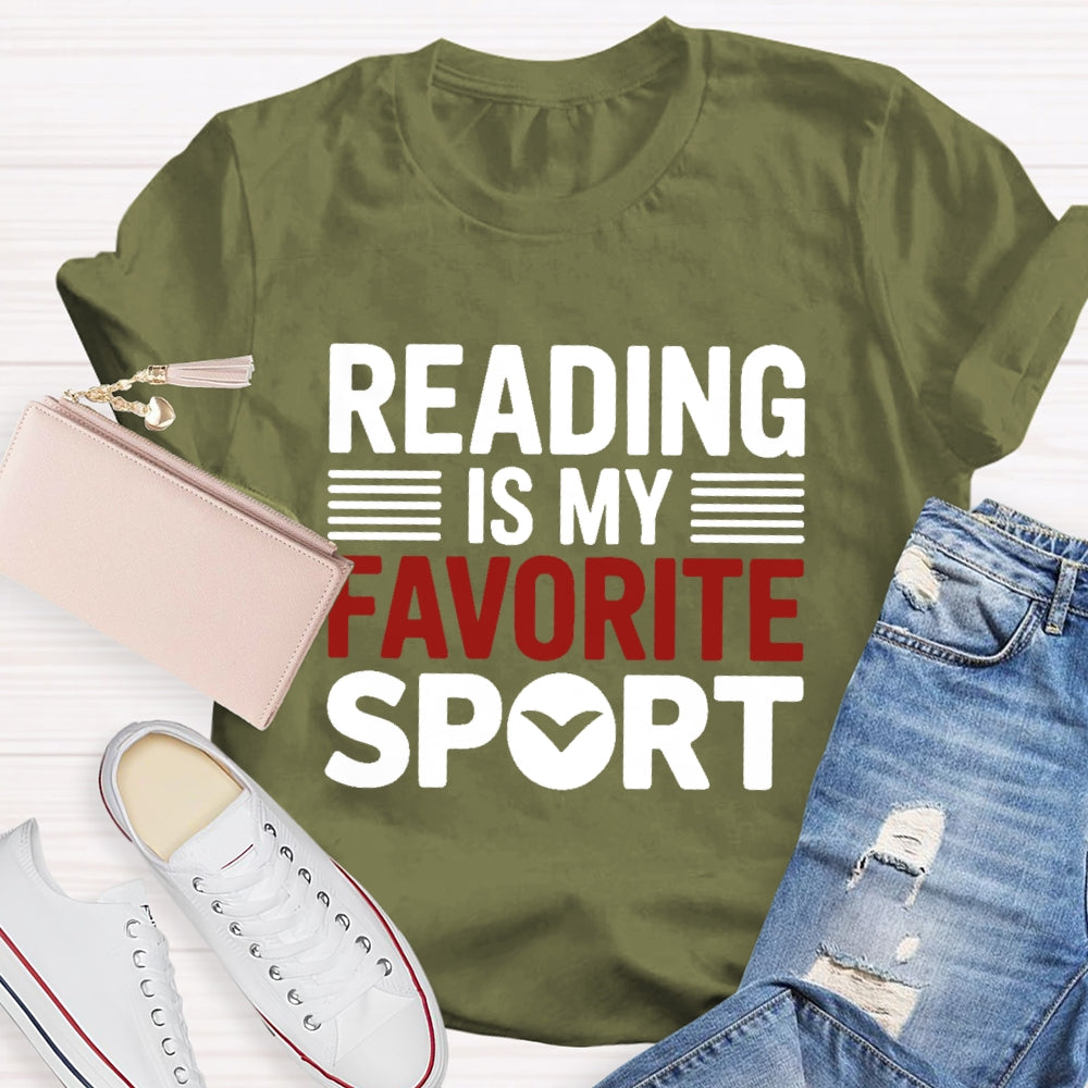 Reading Is My Favorite Sport Letters T-shirt