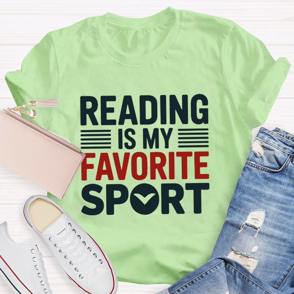 Reading Is My Favorite Sport Letters T-shirt