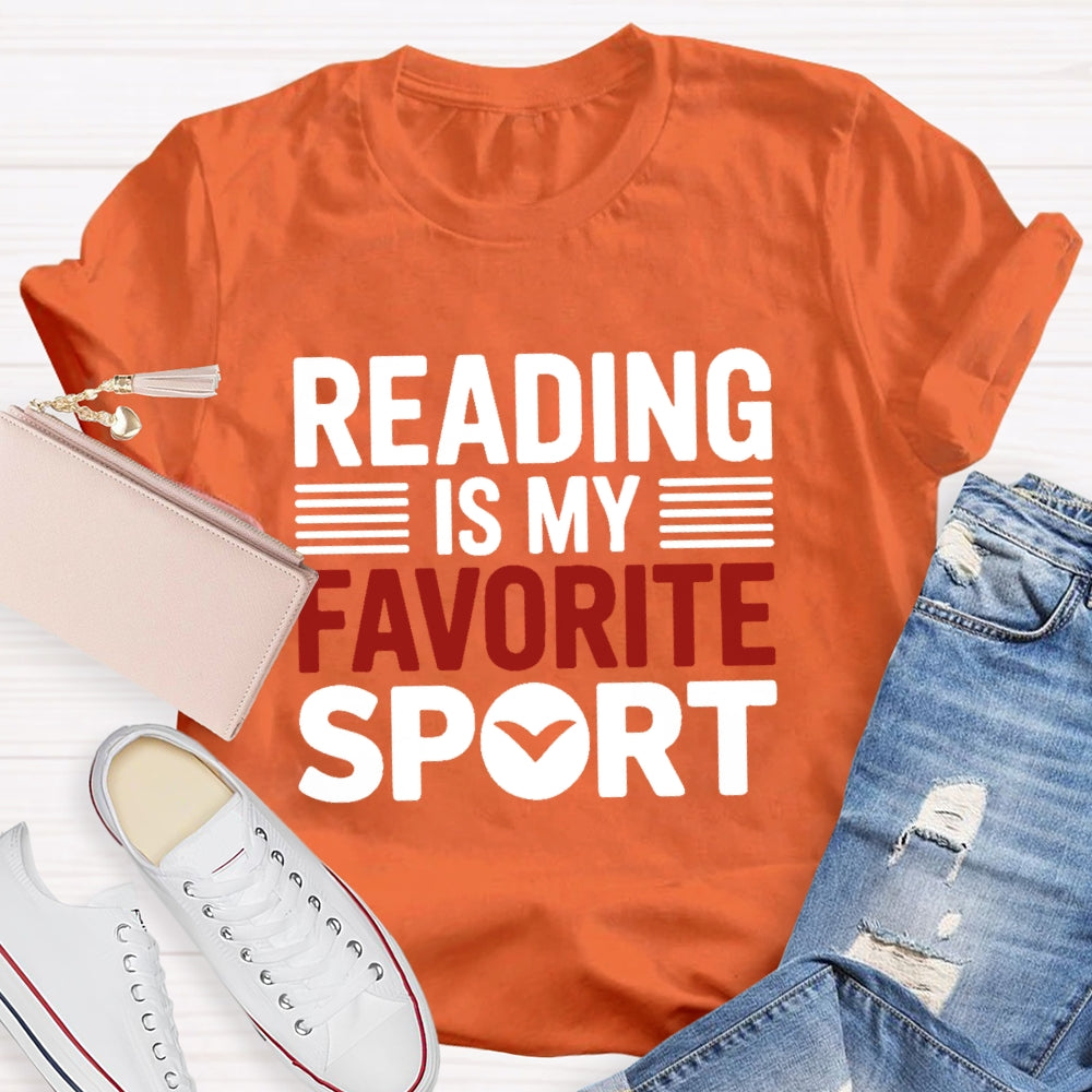 Reading Is My Favorite Sport Letters T-shirt