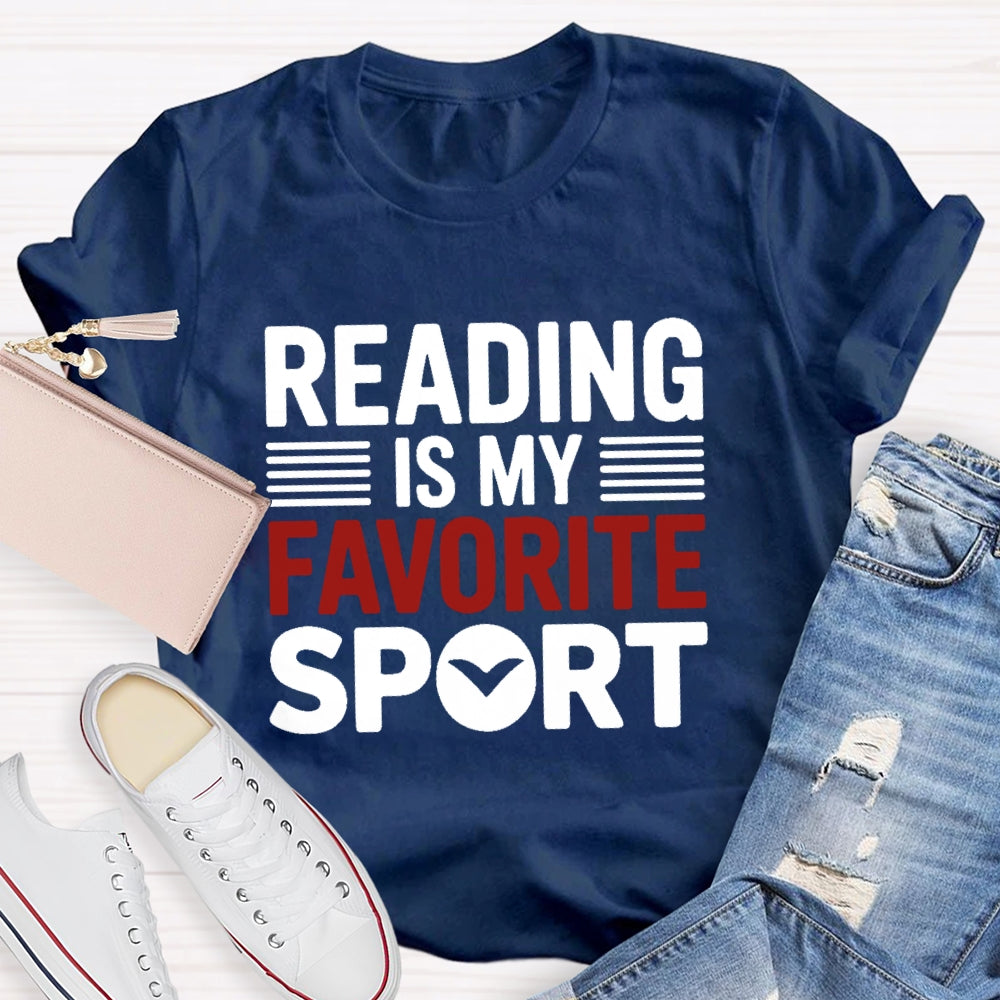 Reading Is My Favorite Sport Letters T-shirt