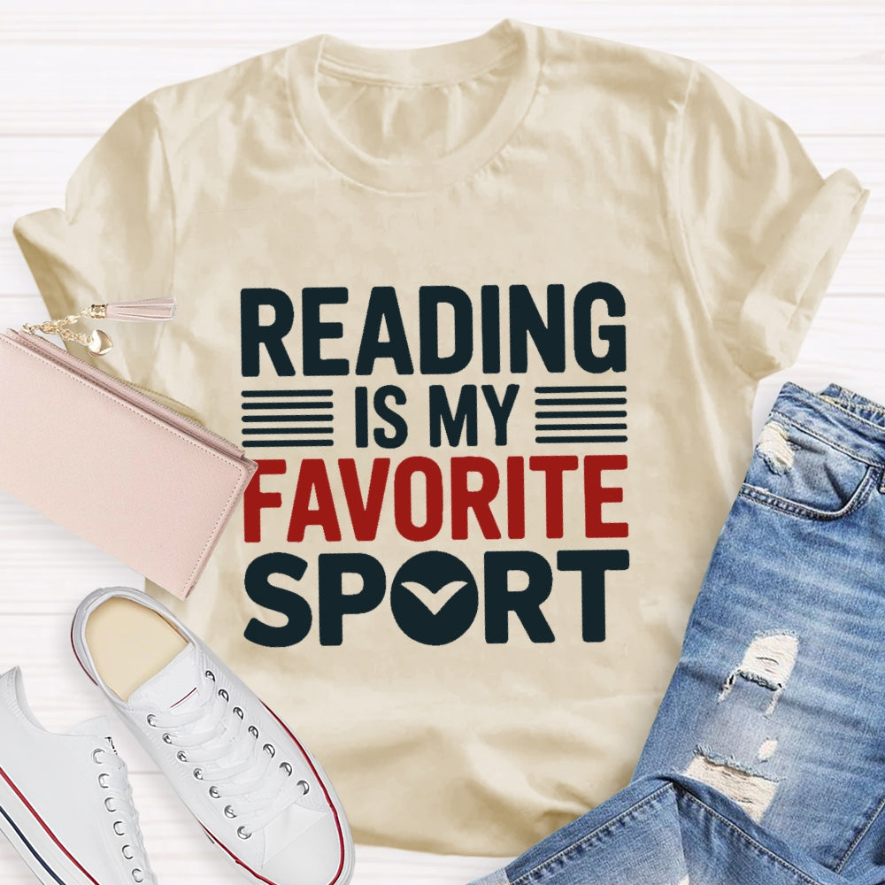 Reading Is My Favorite Sport Letters T-shirt