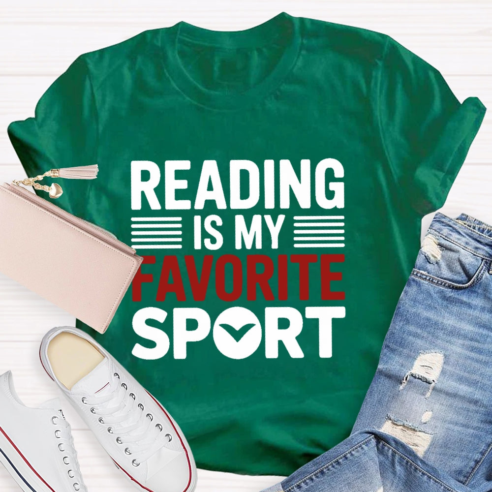 Reading Is My Favorite Sport Letters T-shirt
