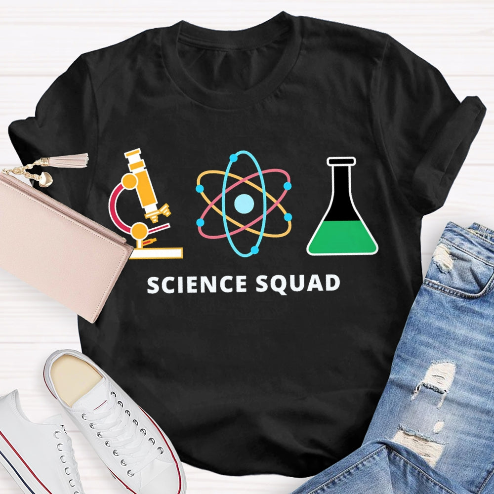 Science Squad Reagent Bottles Teacher T-shirt