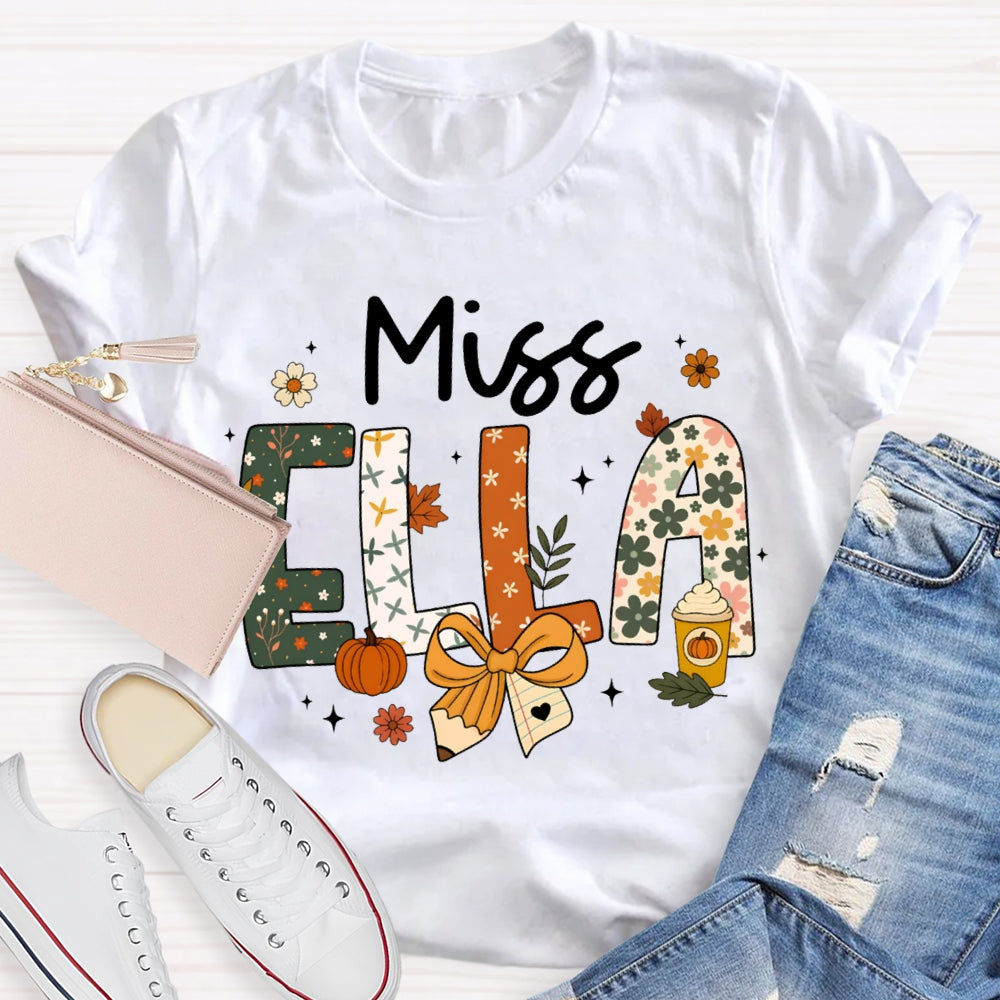 Personalized Name Pumpkin Milk Tea Funny Halloween T-shirt