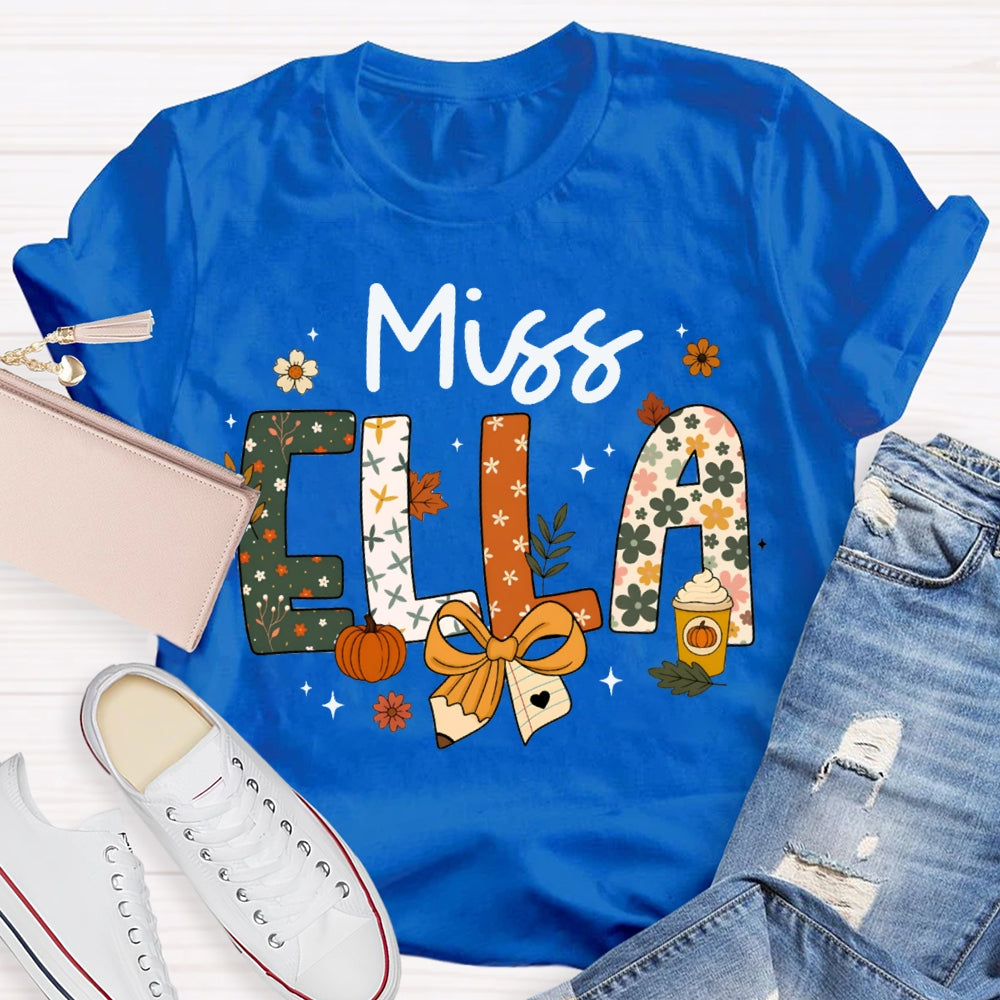 Personalized Name Pumpkin Milk Tea Funny Halloween T-shirt