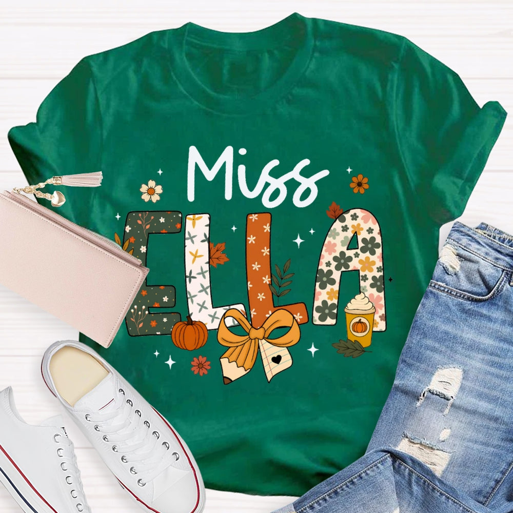 Personalized Name Pumpkin Milk Tea Funny Halloween T-shirt