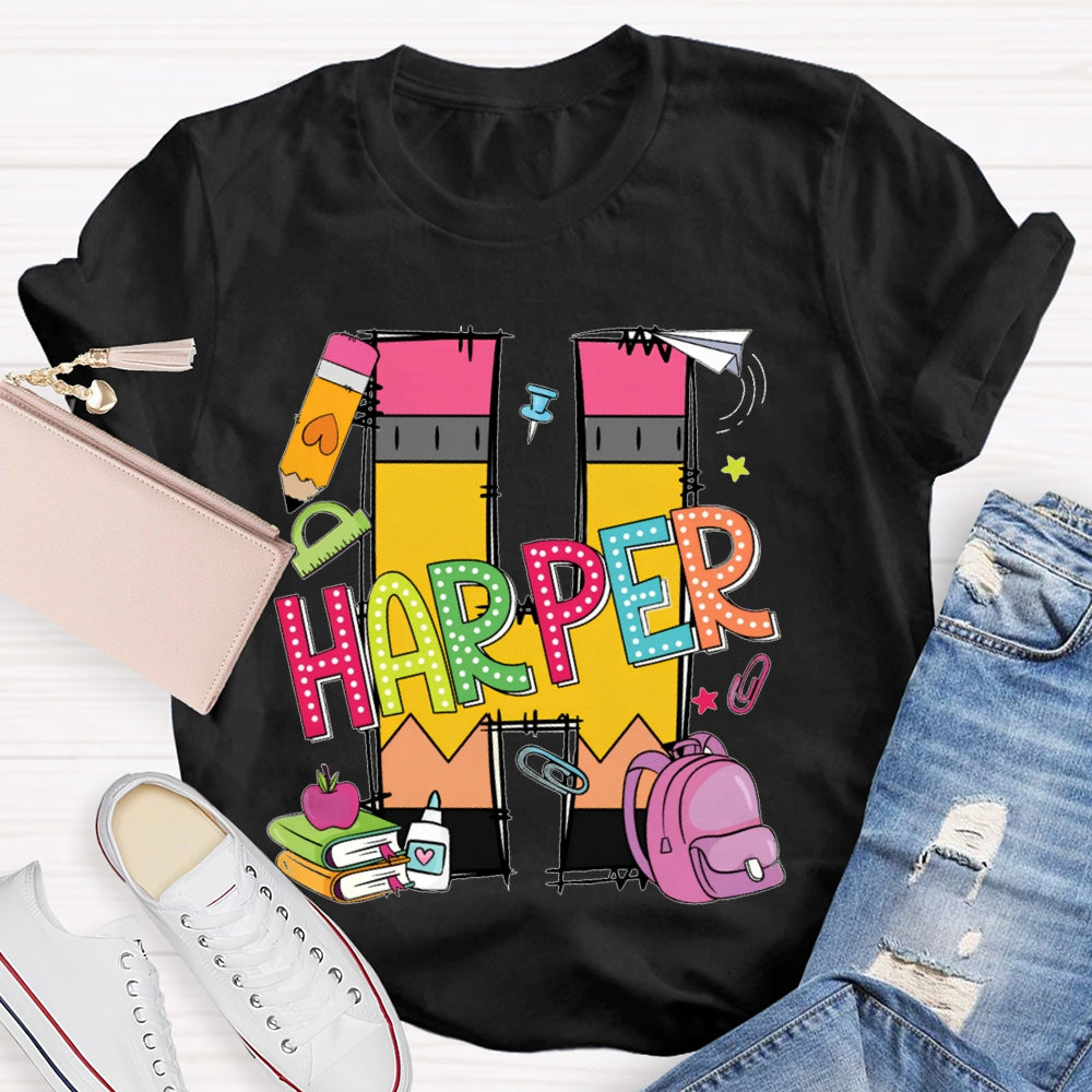 Personalized Name H Is For Harper T-shirt