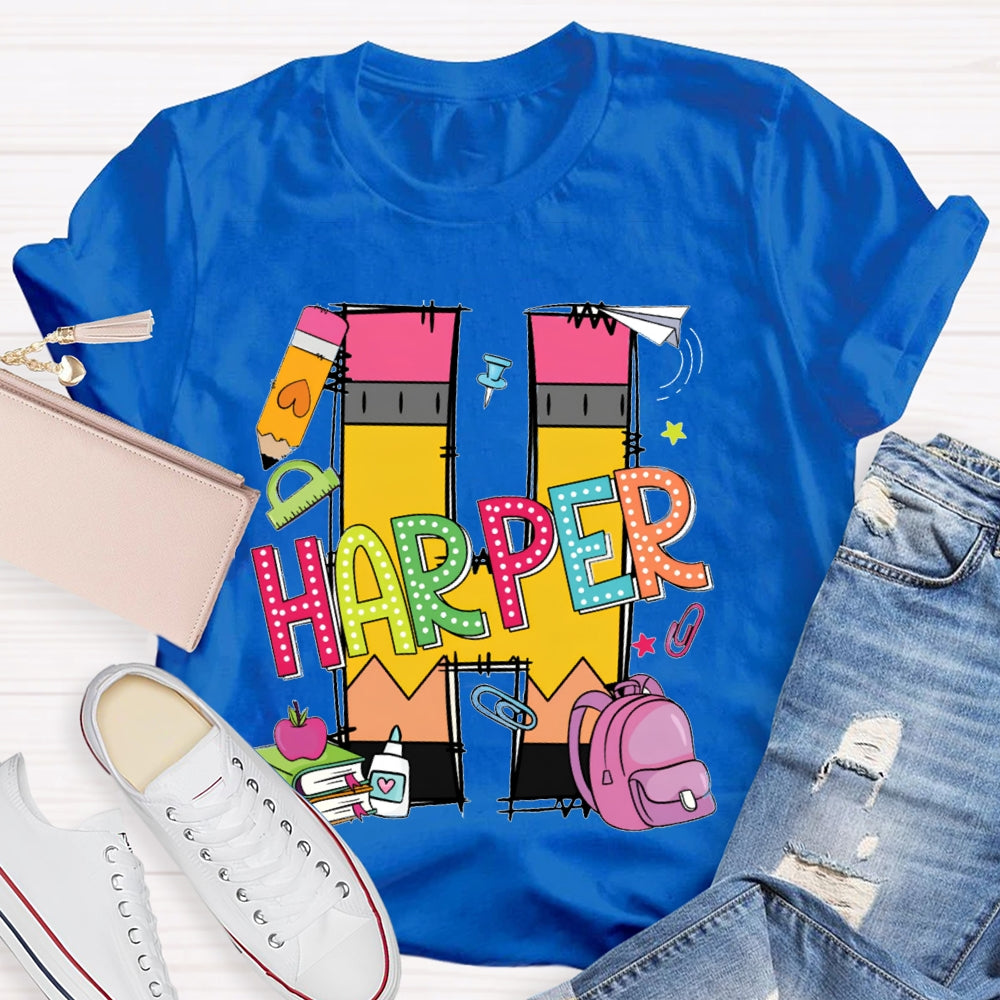 Personalized Name H Is For Harper T-shirt