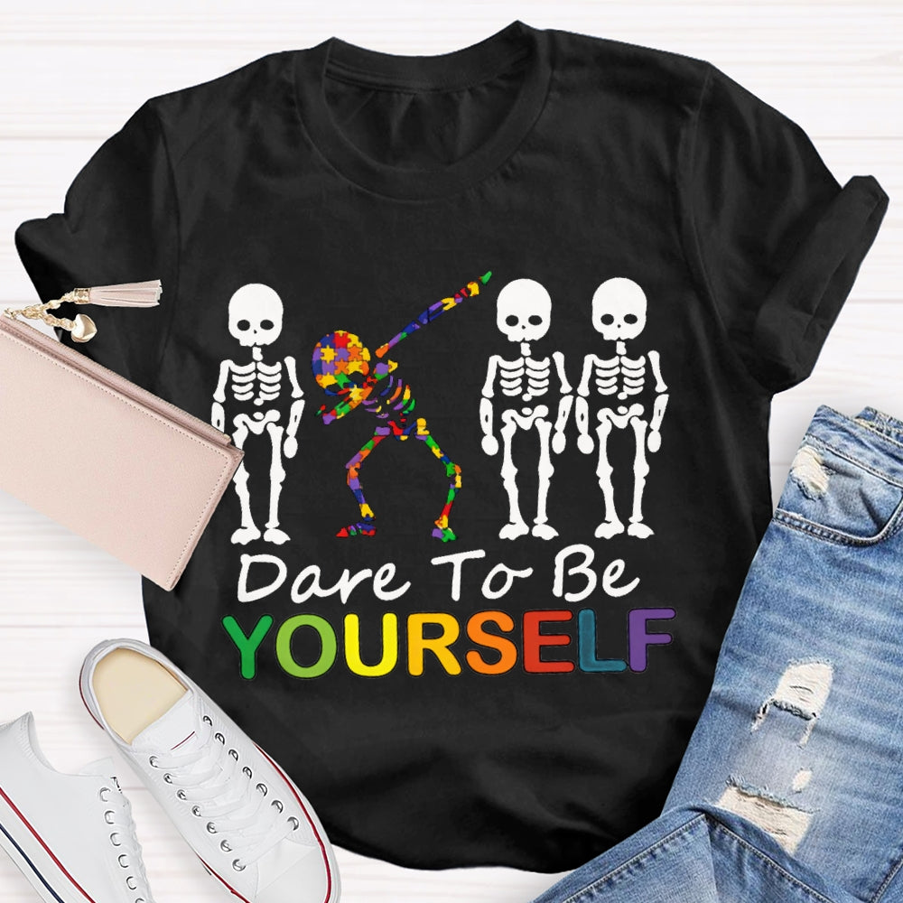 Dare To Be Yourself Colorful Little People T-shirt