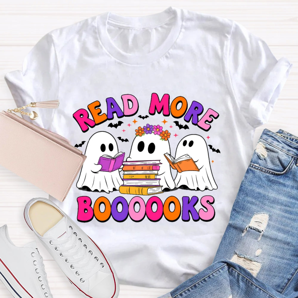 Read More Books  Halloween Colored Letters T-shirt