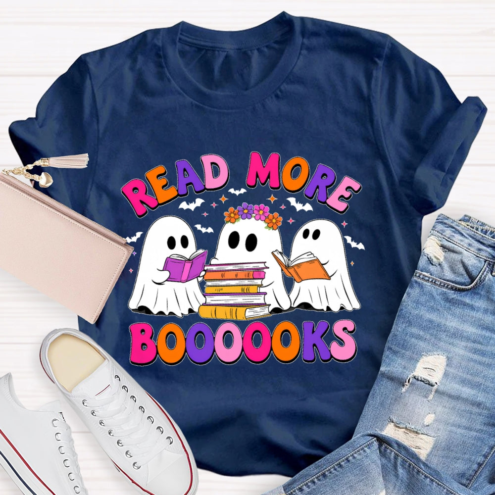 Read More Books  Halloween Colored Letters T-shirt