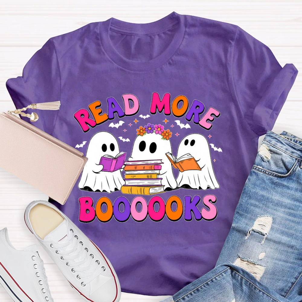 Read More Books  Halloween Colored Letters T-shirt