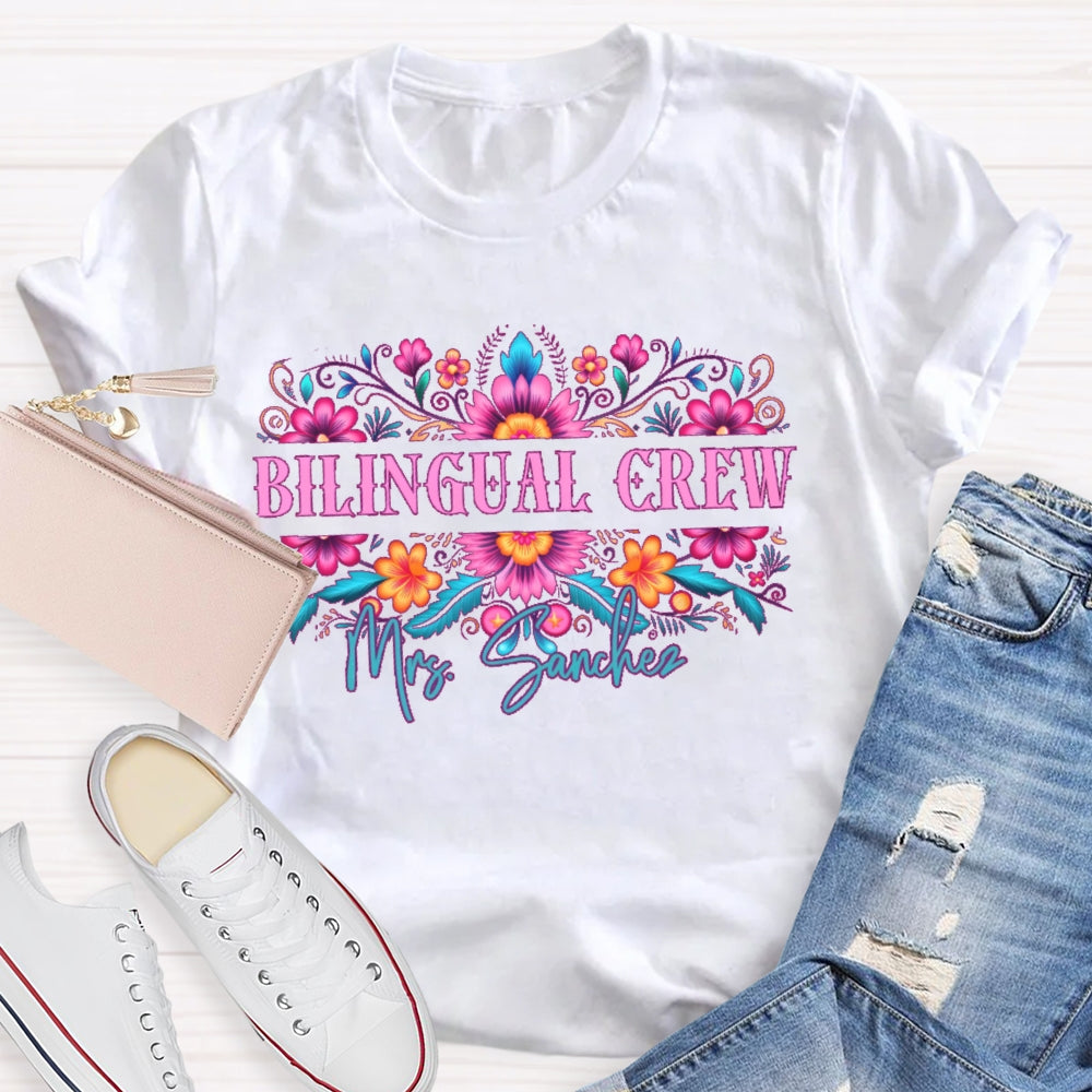 Personalized Name  Bilingual Crew Funny T-shirt