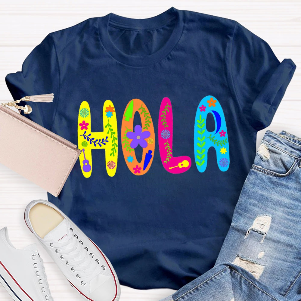 Vintage Floral Hola T-Shirt