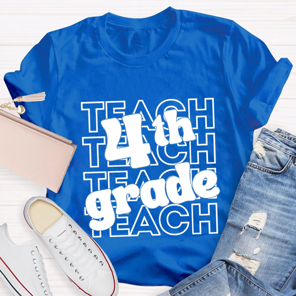 Personalized Grade Teach 4th Grade T-Shirt