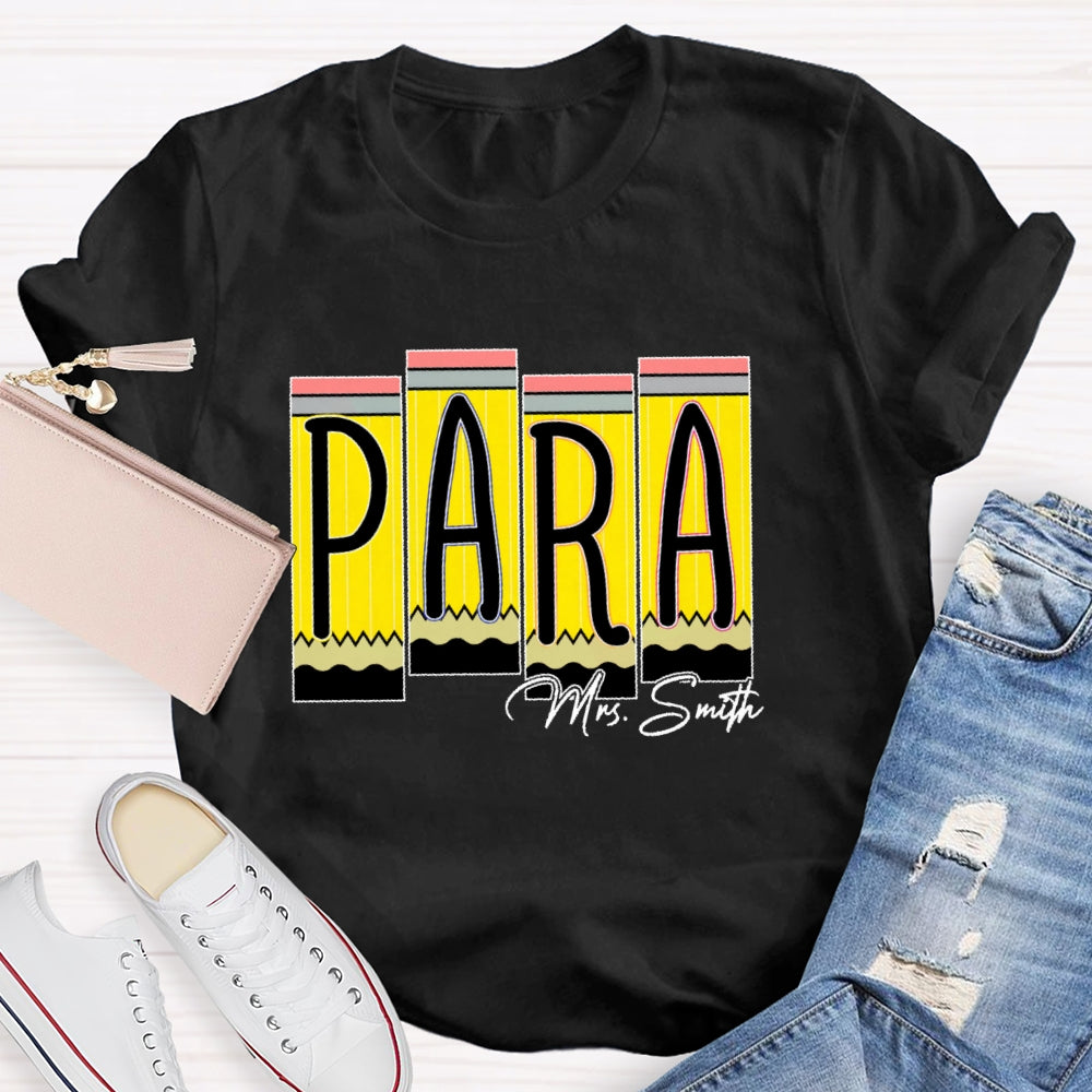 Personalized Name Para  Funny Letters T-shirt