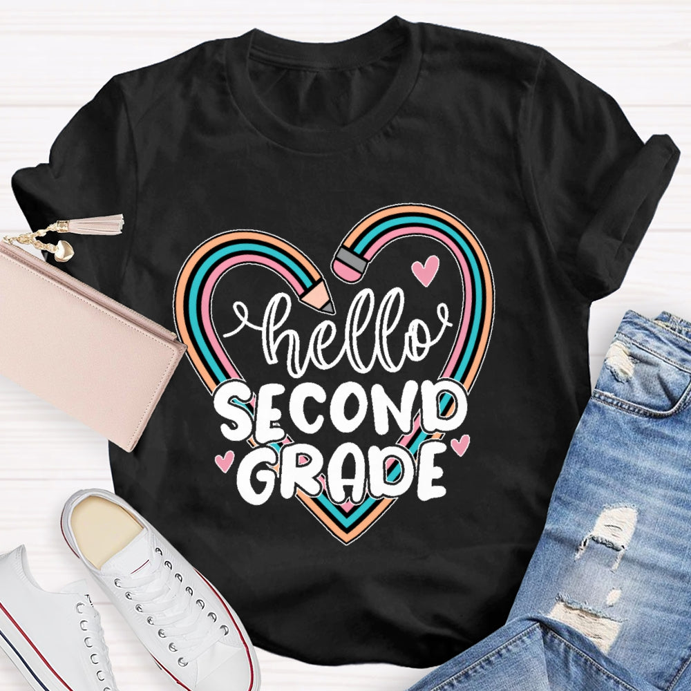 Personalized Grade Hello Second Grade  Funny T-shirt