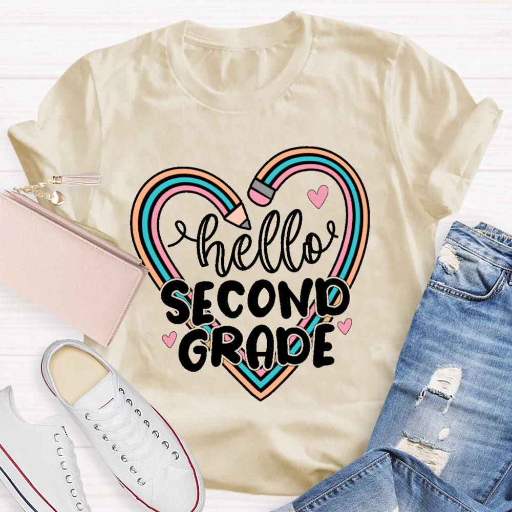 Personalized Grade Hello Second Grade  Funny T-shirt