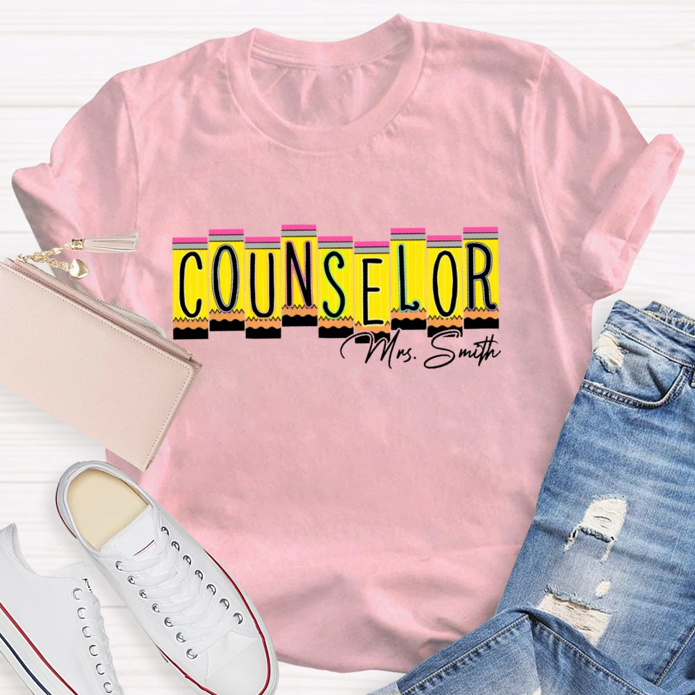 Personalized Name Counselor School Funny T-shirt