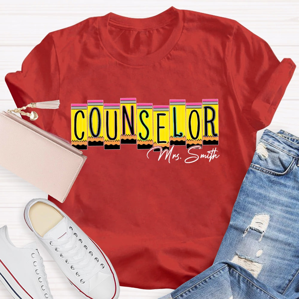 Personalized Name Counselor School Funny T-shirt