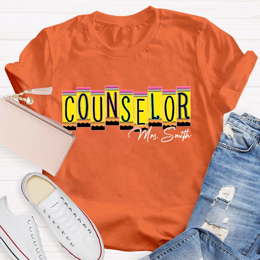 Personalized Name Counselor School Funny T-shirt