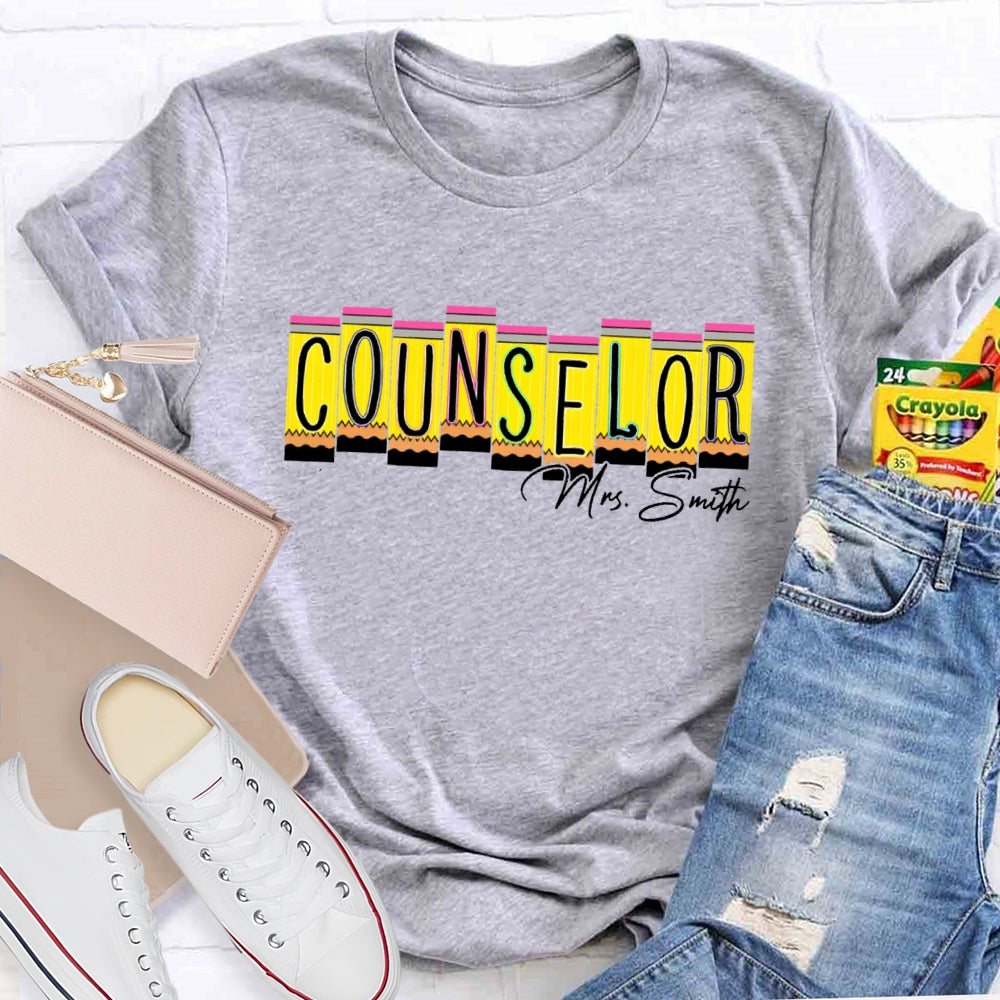Personalized Name Counselor School Funny T-shirt