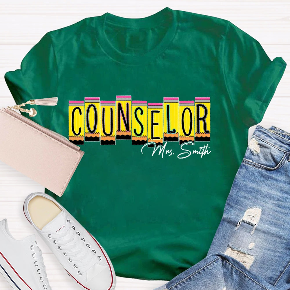 Personalized Name Counselor School Funny T-shirt
