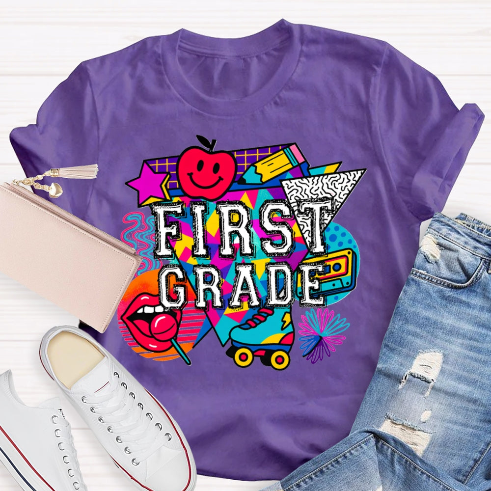 Personalized Grade First Grade Sexy Red Lips And Apple T-shirt