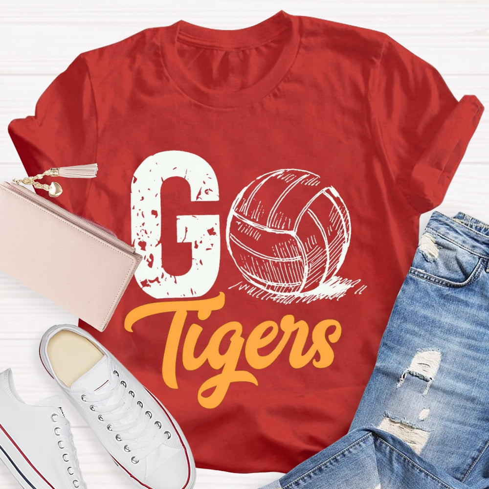 Personalized Mascot Go Tigers Football Match T-shirt